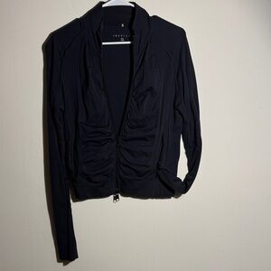 Theory Midnight Black Ruched Jacket